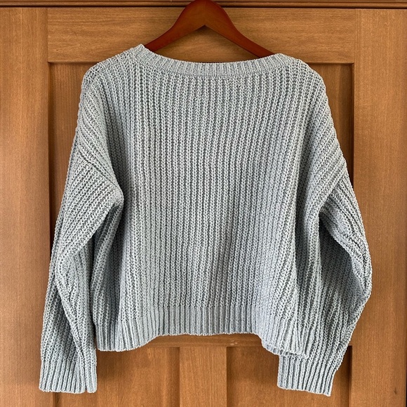 Double Zero Dusty Blue Chunky Knit Sweater size Medium​ - Picture 6 of 9